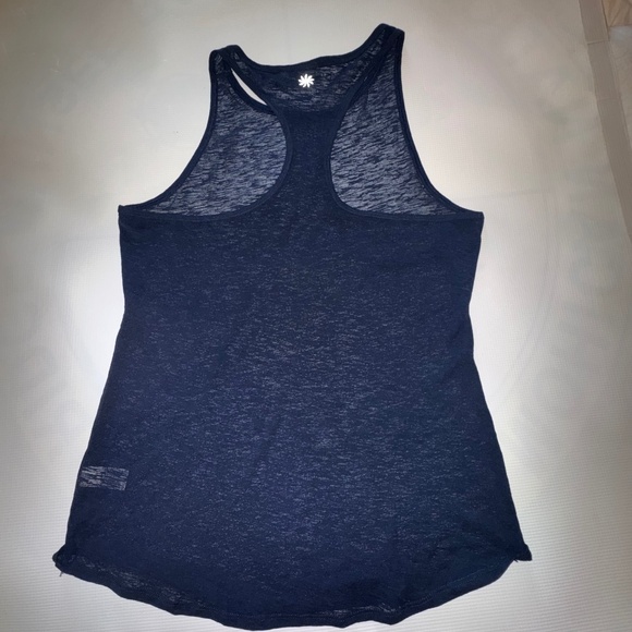 Athleta Breezy Racerback Sheer Tank Top Navy - Picture 5 of 5